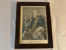 Load image into Gallery viewer, Currier &amp; Ives Pope Plus IX Lithograph Veneer Frame
