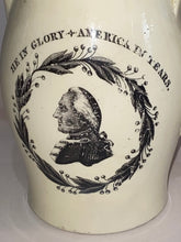 Load image into Gallery viewer, Staffordshire Creamware Liverpool Pitcher He in Glory America in Tears Washington Large Eagle
