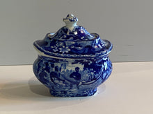 Load image into Gallery viewer, Historical Staffordshire Blue Childs Size Sugar Bowl Slavery Interest Ca. 1825 Rare
