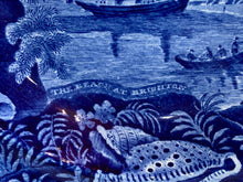 Load image into Gallery viewer, Historical Staffordshire Blue Soup Plate The Beach At Brighton Ca. 1825

