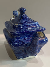 Load image into Gallery viewer, Historical Staffordshire Blue Teapot Lafayette At Franklins Tomb Ca. 1825 Scarce Form
