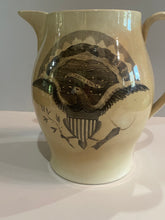 Load image into Gallery viewer, Staffordshire Creamware Liverpool Pitcher Large Seal of the United States with Liberty and Independence Washington Poem
