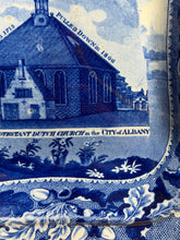 Load image into Gallery viewer, Historical Staffordshire Vegetable Dish Protestant Dutch Church City Of Albany
