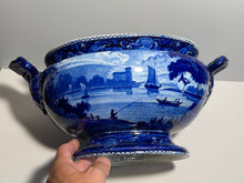 Load image into Gallery viewer, Historical Staffordshire Blue Soup Tureen Bellville On Passaic River Rare 1825

