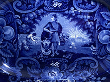 Load image into Gallery viewer, Historical Staffordshire Blue Small Platter Peace And Plenty Ca. 1825 Eagle
