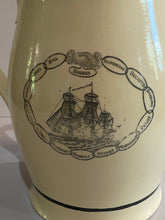 Load image into Gallery viewer, Staffordshire Creamware Liverpool Pitcher Navel Heros United States and Macedonian 1812 Commodore BainBridge

