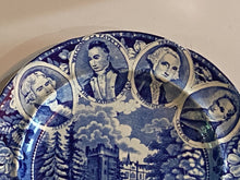 Load image into Gallery viewer, Historical Staffordshire Blue 4 Medallion Plate Faulksborne Hall Erie Canal
