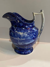 Load image into Gallery viewer, Historical Staffordshire Blue Wash Pitcher View of The Erie Canal
