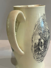 Load image into Gallery viewer, Staffordshire Creamware Liverpool Pitcher Slave Ship “Nabby” Washington Memorial Chain of States
