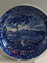Load image into Gallery viewer, Historical Staffordshire Blue Shallow Beaded Rim Bowl Fairmount Near Philadelphia by Stubbs
