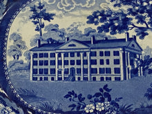 Load image into Gallery viewer, Historical Staffordshire Blue Platter Hartford Connecticut Deaf and Dumb Asylum
