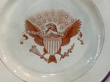 Load image into Gallery viewer, Historical Staffordshire Rust Color Transfer Eagle And Shield Luster Plate 1820
