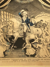 Load image into Gallery viewer, Currier &amp; Ives Washington's Reception by the Ladies on the Bridge Lithograph
