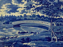 Load image into Gallery viewer, Historical Staffordshire Upper Ferry Bridge Over River Schuylkill Platter Philadelphia
