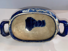 Load image into Gallery viewer, Historical Staffordshire Blue Gravy Tureen Fulton Market NY Masonic Hall Phila. Ca 1825
