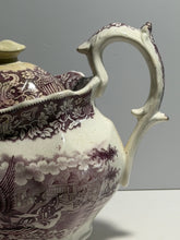 Load image into Gallery viewer, Historical Staffordshire Mulberry Teapot Eagle On Shell Ca. 1830’s
