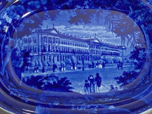 Load image into Gallery viewer, Historical Staffordshire Blue Small Platter Hanover Terrace Regents Park London Ca. 1825
