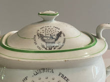 Load image into Gallery viewer, Staffordshire Porcelain Sugar Bowl Historical United States of America Free and Independent
