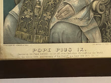 Load image into Gallery viewer, Currier &amp; Ives Pope Plus IX Lithograph Veneer Frame
