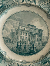 Load image into Gallery viewer, Historical Staffordshire New York City Fire Plate Ruins Merchants Exchange Ca. 1835

