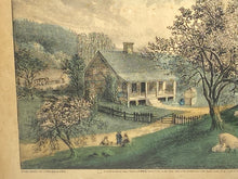 Load image into Gallery viewer, Original Currier &amp; Ives Print American Homestead Spring Great Condition
