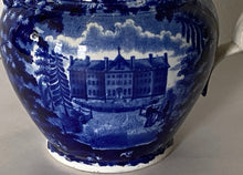 Load image into Gallery viewer, Historical Staffordshire Blue Pitcher New York City Hall Insane Asylum Ca. 1825
