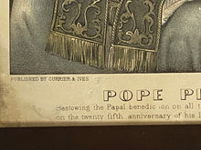 Load image into Gallery viewer, Currier &amp; Ives Pope Plus IX Lithograph Veneer Frame
