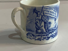 Load image into Gallery viewer, Staffordshire Pearlware Anti Slavery Childs Mug Earth Peace and Goodwill to All Men
