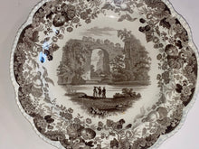 Load image into Gallery viewer, Historical Staffordshire Natural Bridge Virginia Brown Transfer Plate
