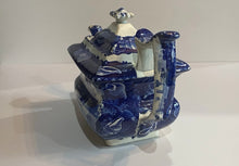 Load image into Gallery viewer, Historical Staffordshire Blue Teapot Wadsworth Tower Connecticut By Stevenson
