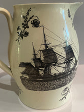 Load image into Gallery viewer, Staffordshire Creamware Liverpool Pitcher Huge Washington U.S. Ship Ca. 1800
