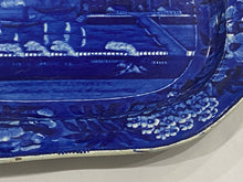 Load image into Gallery viewer, Historical Staffordshire Blue Landing of Lafayette At Castle Gardens Platter 17”
