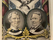 Load image into Gallery viewer, Original Currier and Ives Print Grand, National, Whig Banner Zachary Taylor Millard Fillmore
