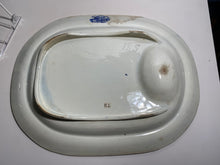 Load image into Gallery viewer, Historical Staffordshire Blue Platter Well Tree Castle Gardens Battery New York
