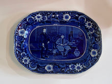 Load image into Gallery viewer, Historical Staffordshire Blue Small Platter Wilkie Series The Letter of Introduction Ca. 1825
