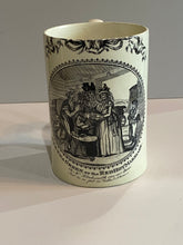 Load image into Gallery viewer, Staffordshire Creamware Liverpool Tankard Mug Gretna Green or the Red Hot Marriage
