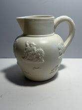 Load image into Gallery viewer, Staffordshire Porcelain Pitcher With Figures And William Henry Harrison Log Cabin
