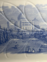 Load image into Gallery viewer, Historical Staffordshire Blue Well And Tree Platter Capital At Washington 1835
