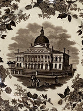 Load image into Gallery viewer, Historical Staffordshire Brown Transfer Dinner Plate Boston State House Ca. 1835
