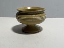 Load image into Gallery viewer, Antique Yelloware Mochaware Master Salt With White Bands Blue
