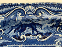 Load image into Gallery viewer, Staffordshire Blue Transfer Quadrupeds Platter Horses Ca. 1825

