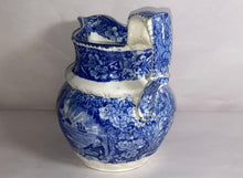 Load image into Gallery viewer, Historical Staffordshire Blue Lafayette At Franklins Tomb Pitcher Ca. 1825
