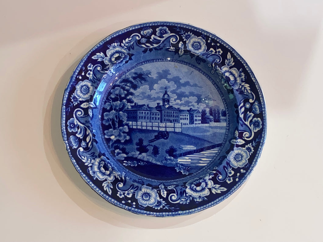 Historical Staffordshire Alms House New York Plate by Stevenson