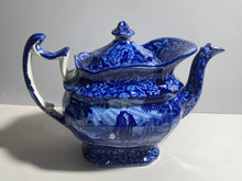 Load image into Gallery viewer, Historical Staffordshire Blue Washington Scroll In Hand Teapot Ca. 1825
