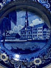 Load image into Gallery viewer, Historical Staffordshire Soup Plate Church Building Murray Street NY Ca. 1825
