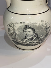 Load image into Gallery viewer, Staffordshire War of 1812 Pitcher Captain Hull and Major Genl Brown Ca. 1815
