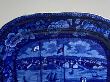 Load image into Gallery viewer, Historical Staffordshire Blue Platter View Of Baltimore Maryland Rare 1824
