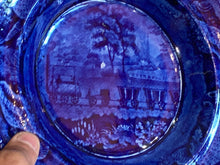 Load image into Gallery viewer, Historical Staffordshire Blue Soup Plate Baltimore And Ohio Railroad

