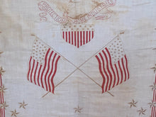 Load image into Gallery viewer, 1880’s  Benjamin Harrison Protection To Home Industries Handkerchief Flags Eagle
