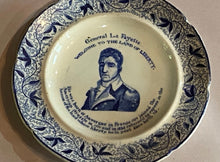 Load image into Gallery viewer, Historical Staffordshire General Lafayette Plate Floral Border Ca. 1825
